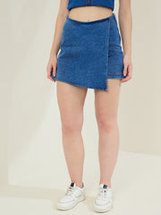 Women's Blue Denim Skorts