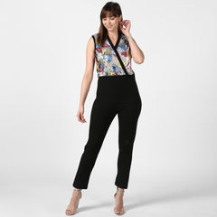 Women's Black and Multi-coloured Sequin Jumpsuit