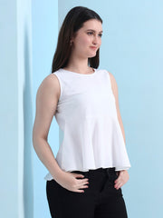 casual sleeveless solid women top