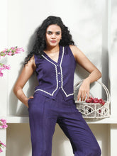 linen linen v neck waistcoat with trousers co ords