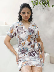 tropical print linen dress 1