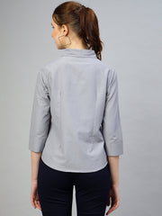 fithub spread collar opaque regular fit formal shirt