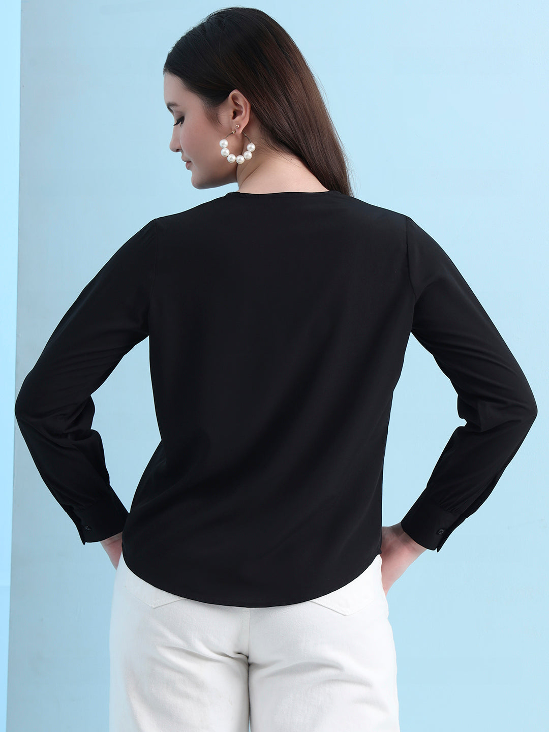 casual puff sleeves solid women top 5
