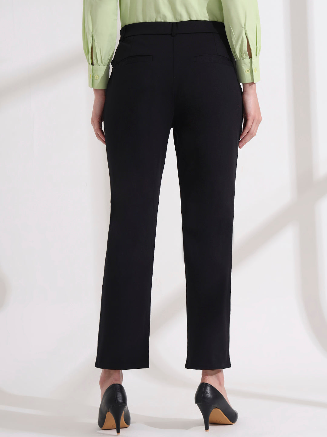 women comfort high rise regular fit formal pant 2