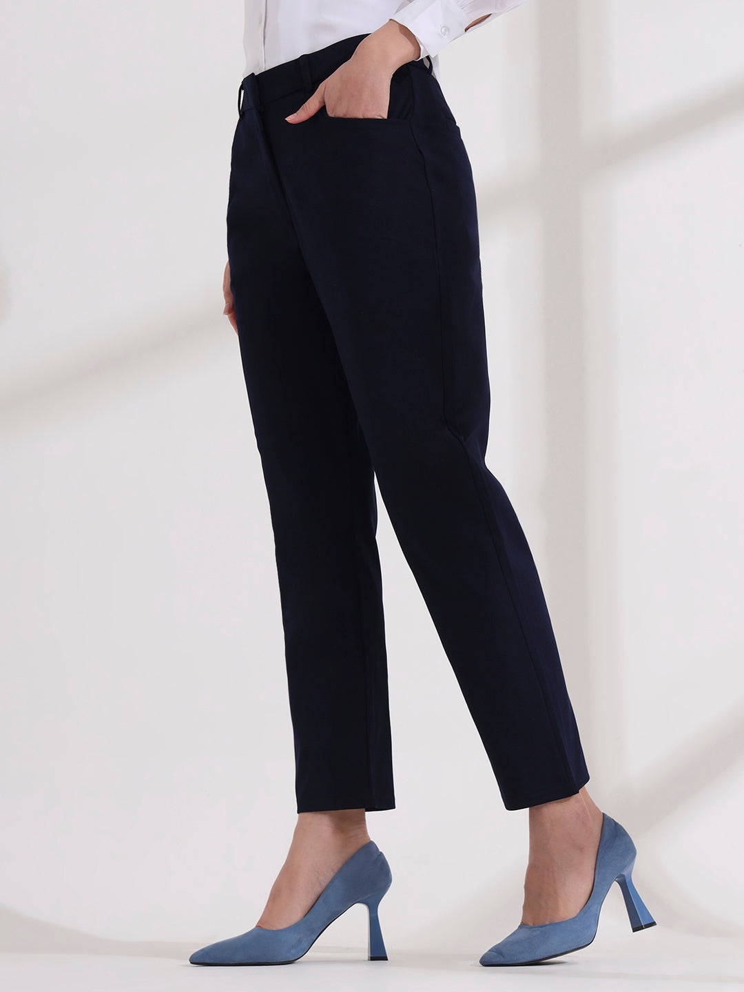 women comfort high rise regular fit formal pant 2