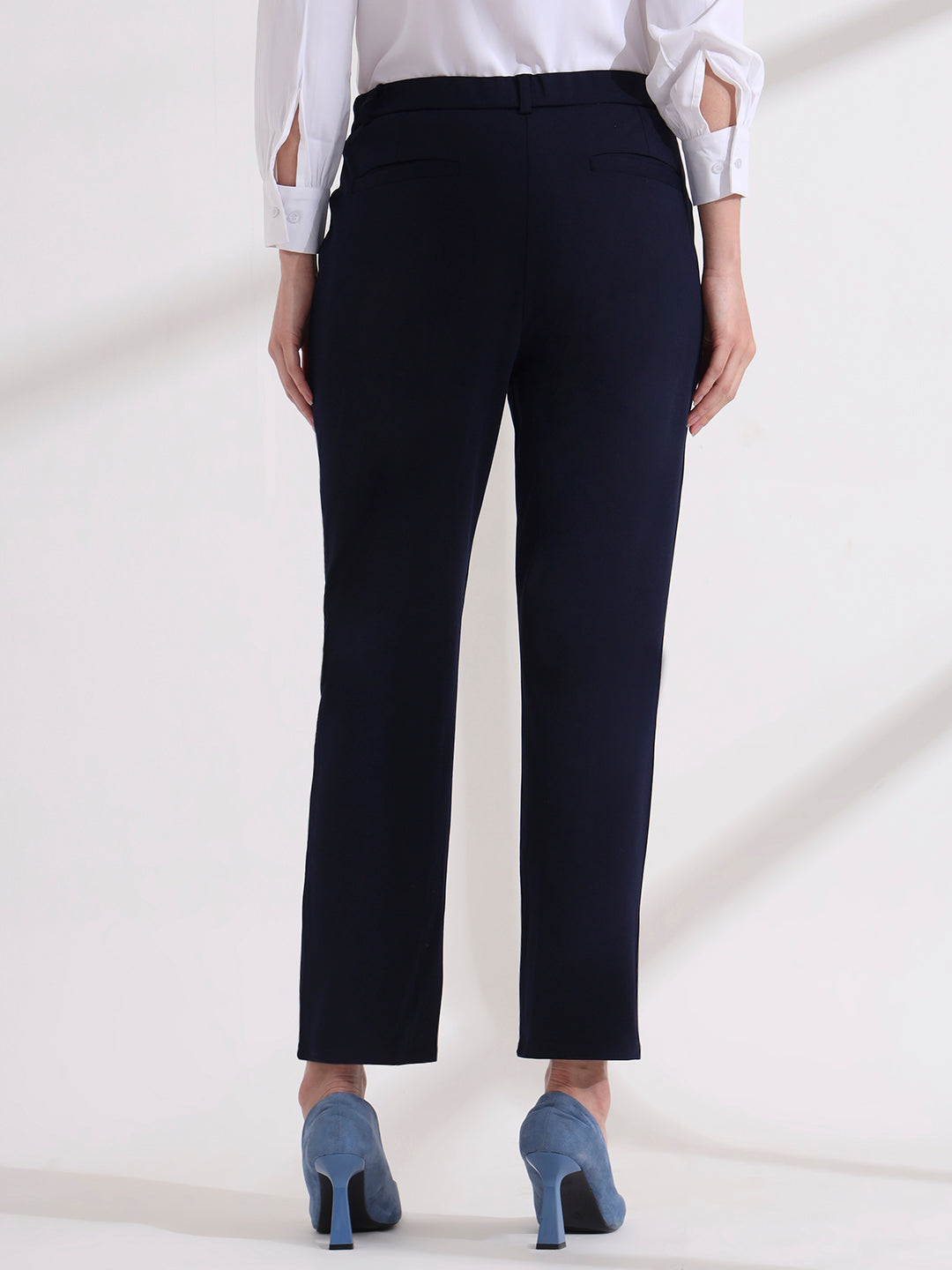 women comfort high rise regular fit formal pant 2