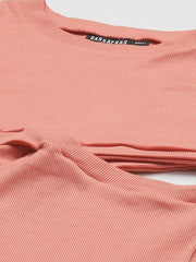 Sassafras - Peach Waist Cutout Bodycon Dress