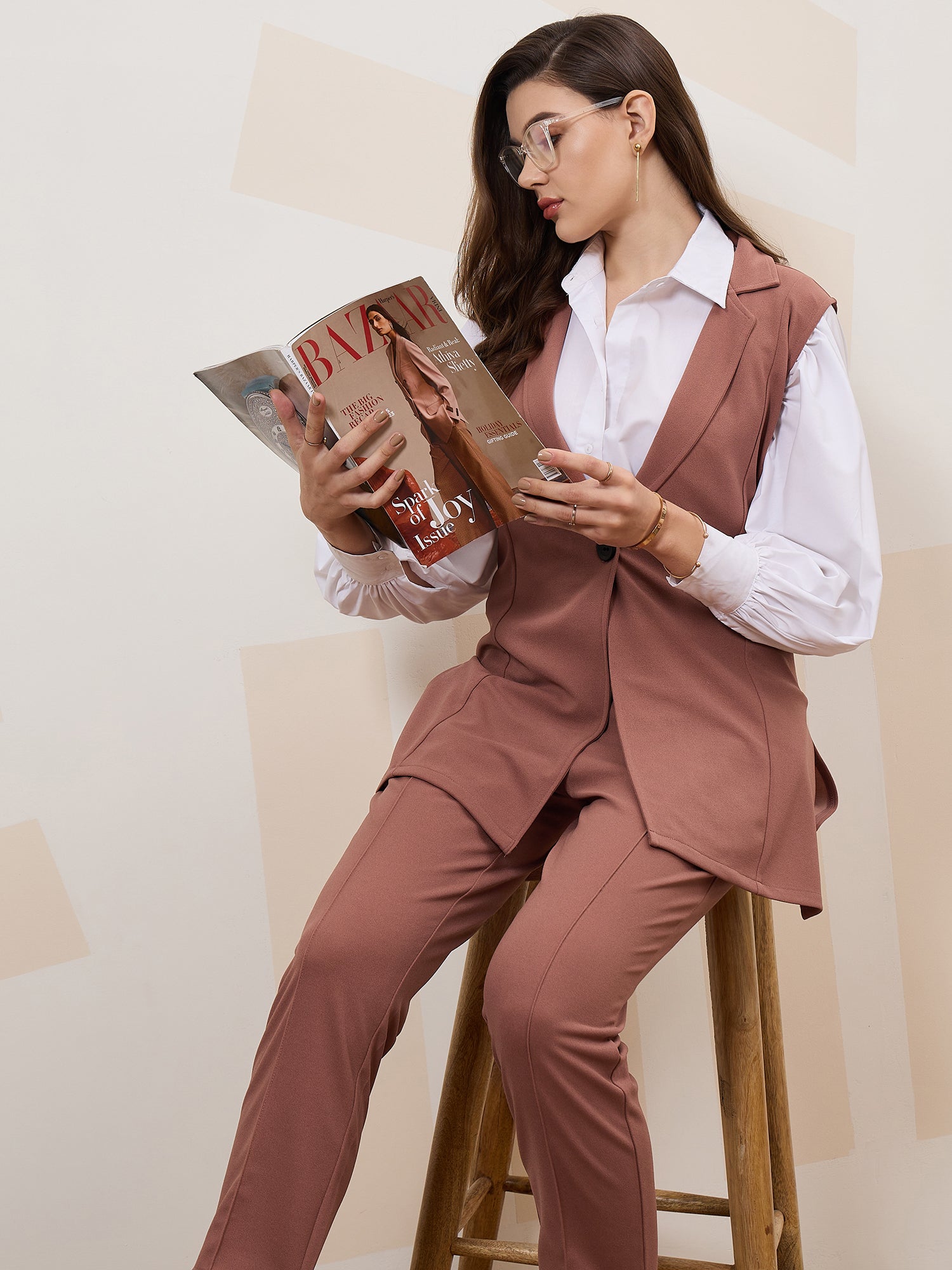 athena immutable v neck sleeveless slim fit blazer with trousers 1