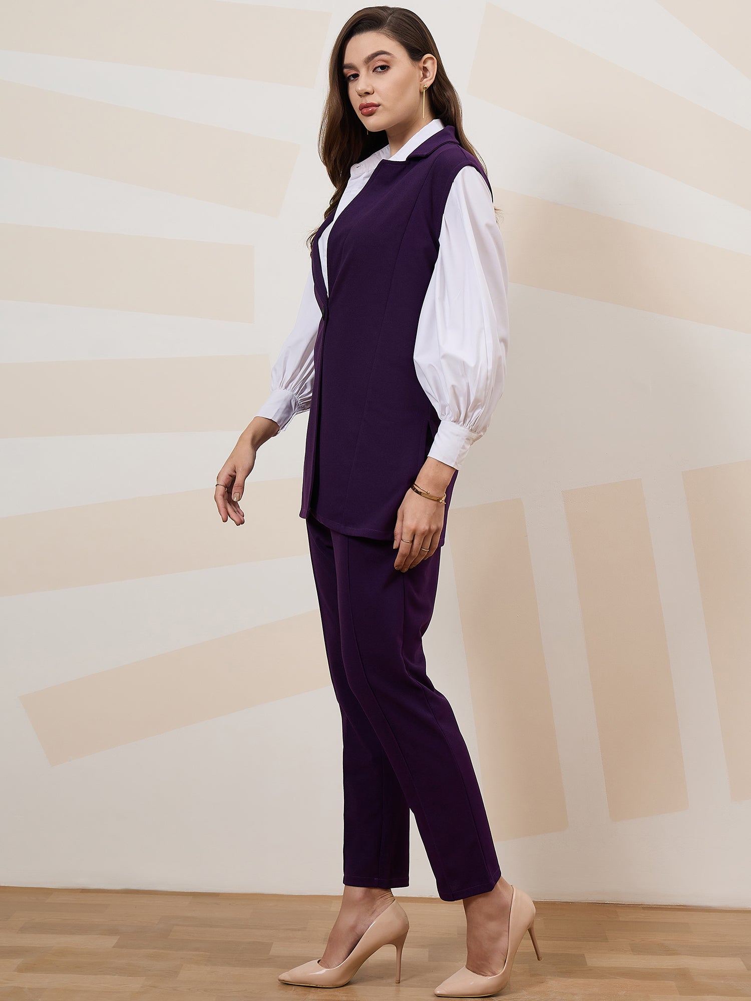 athena immutable v neck sleeveless slim fit blazer with trousers 2