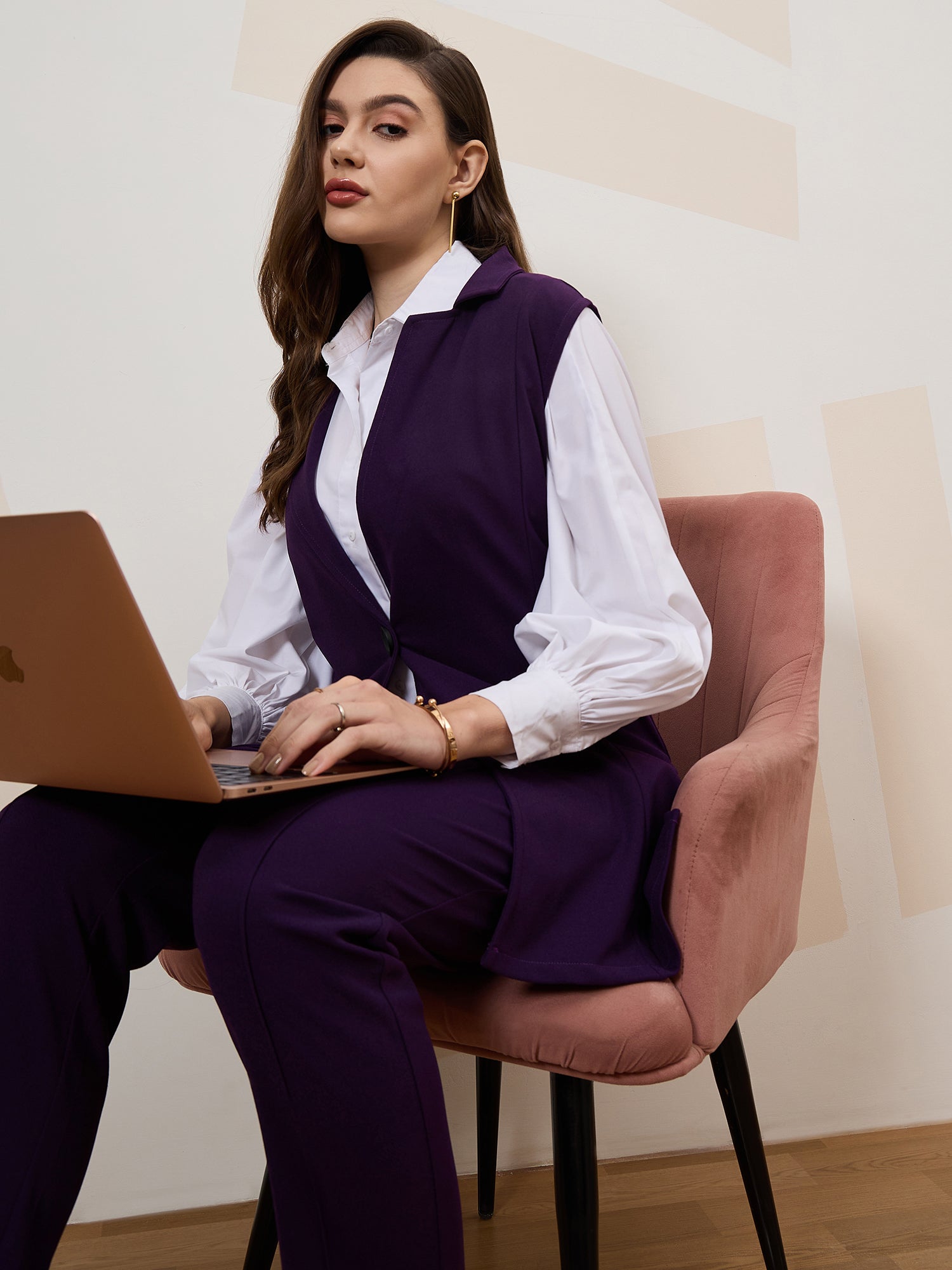 athena immutable v neck sleeveless slim fit blazer with trousers 2