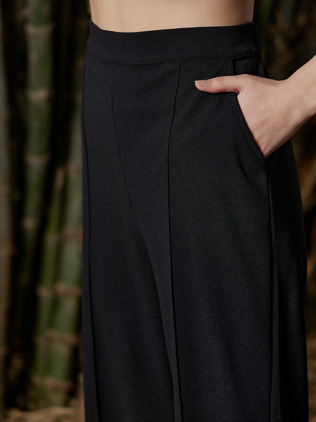 athena self design laced crop top with trousers co ords