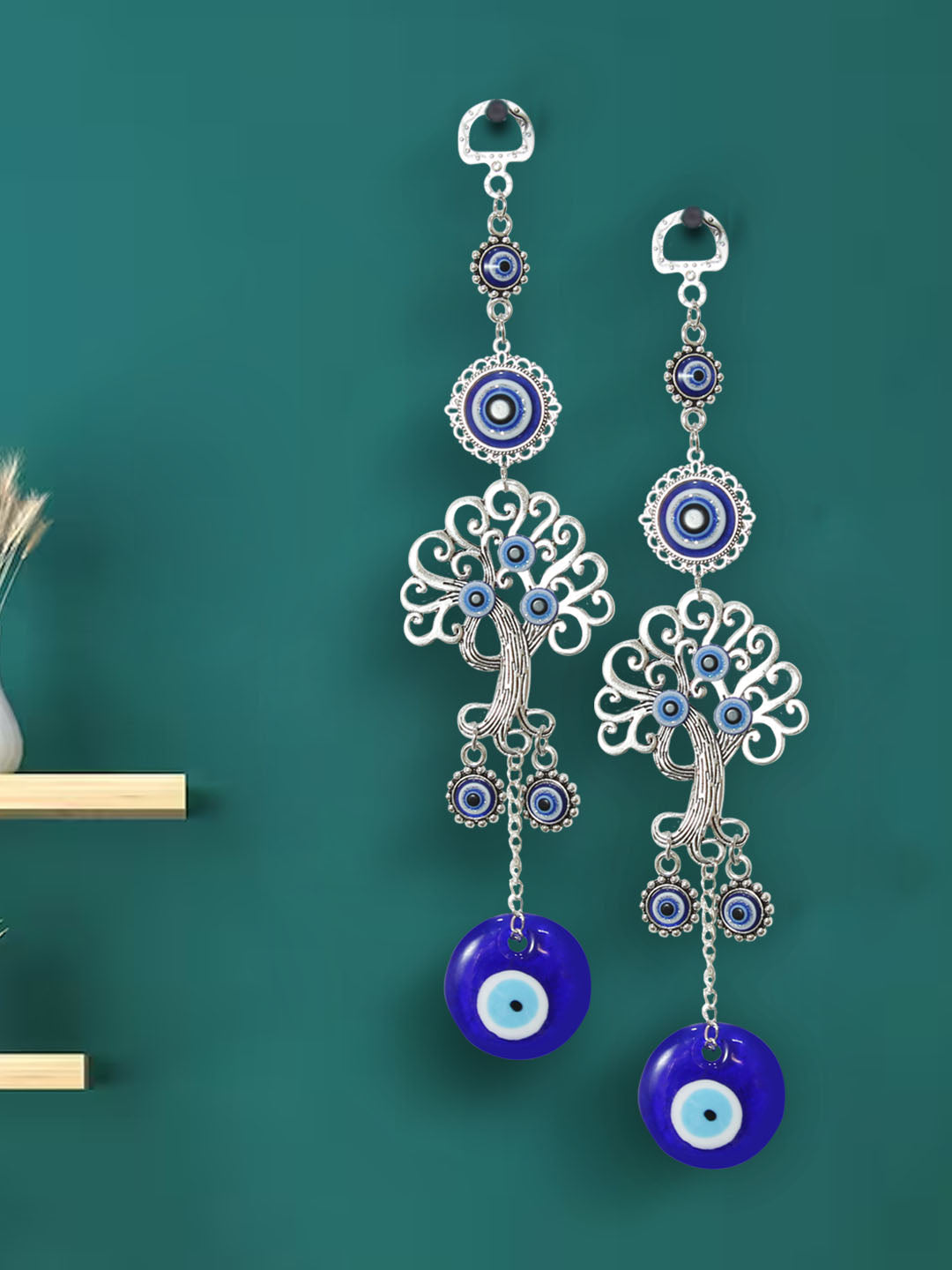 Set of 2 Blue Decorative Evil Eye Door Wall Hanging