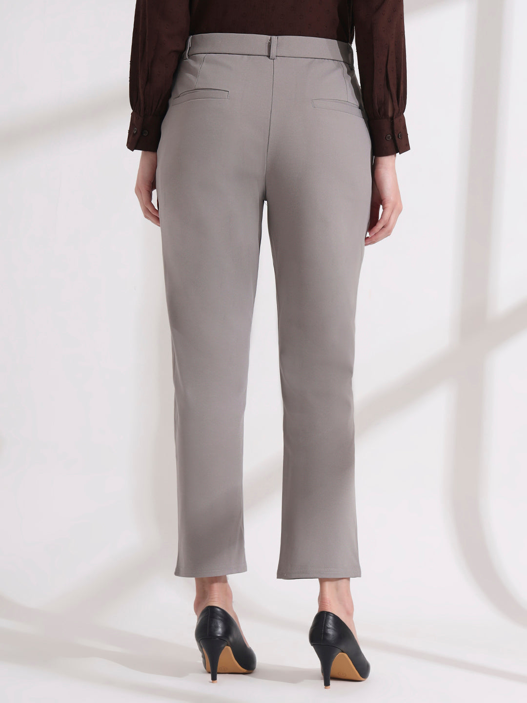 women comfort high rise regular fit formal pant 2