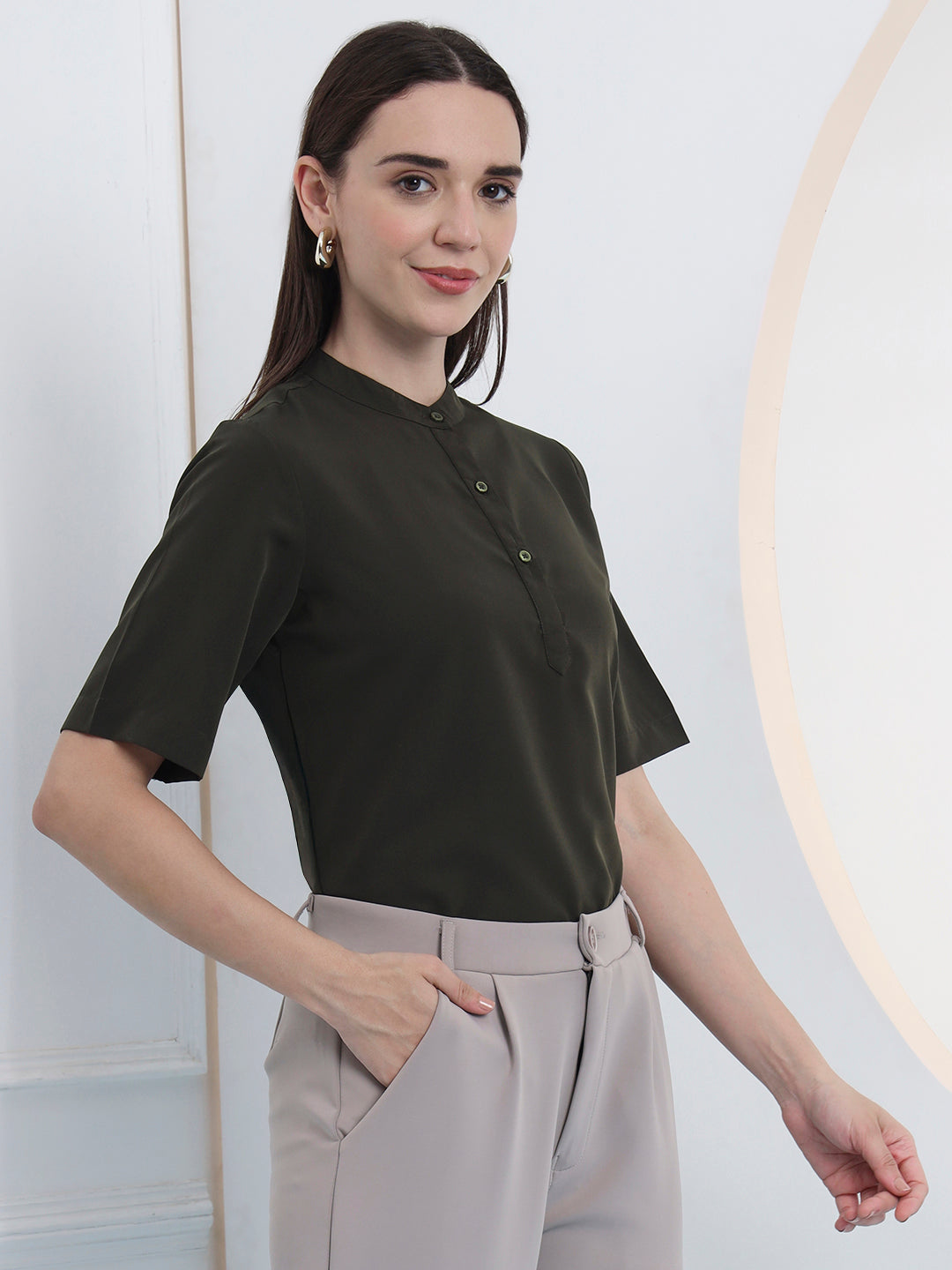 women high neck regular sleeve top 4