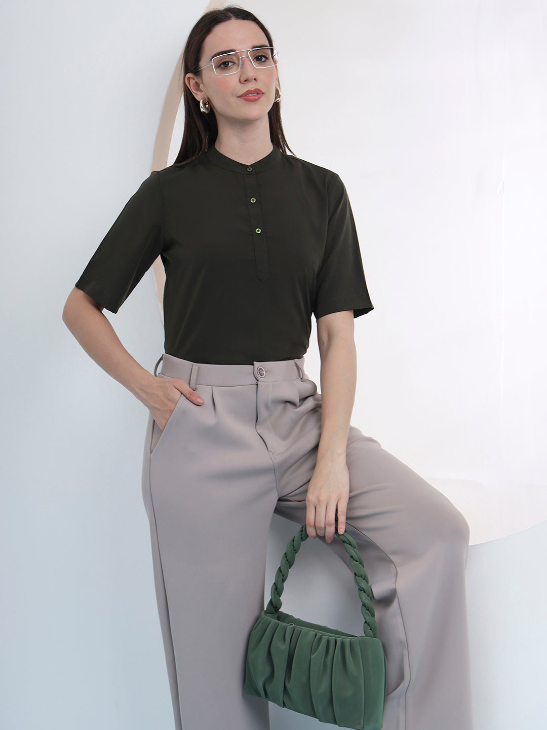 women high neck regular sleeve top 4