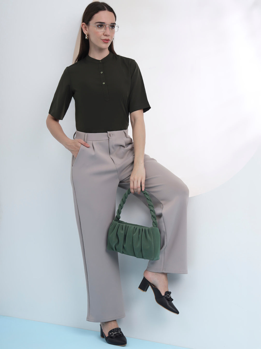 women high neck regular sleeve top 4