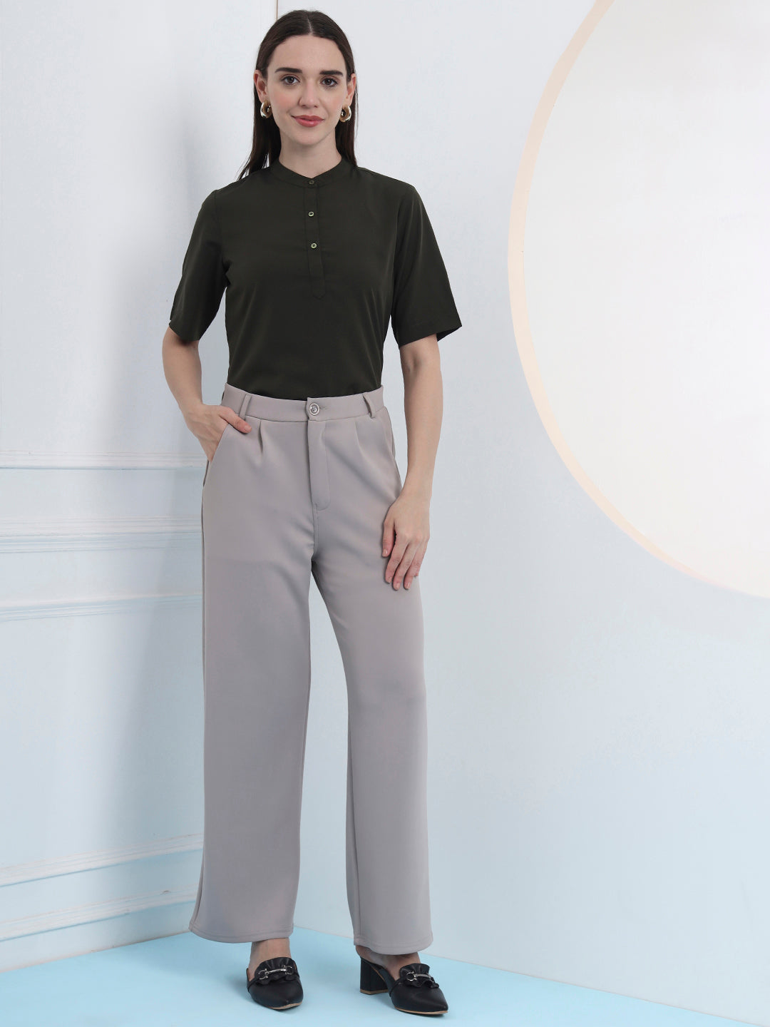 women high neck regular sleeve top 4