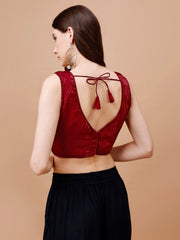 V-Neck Organza Saree Blouse