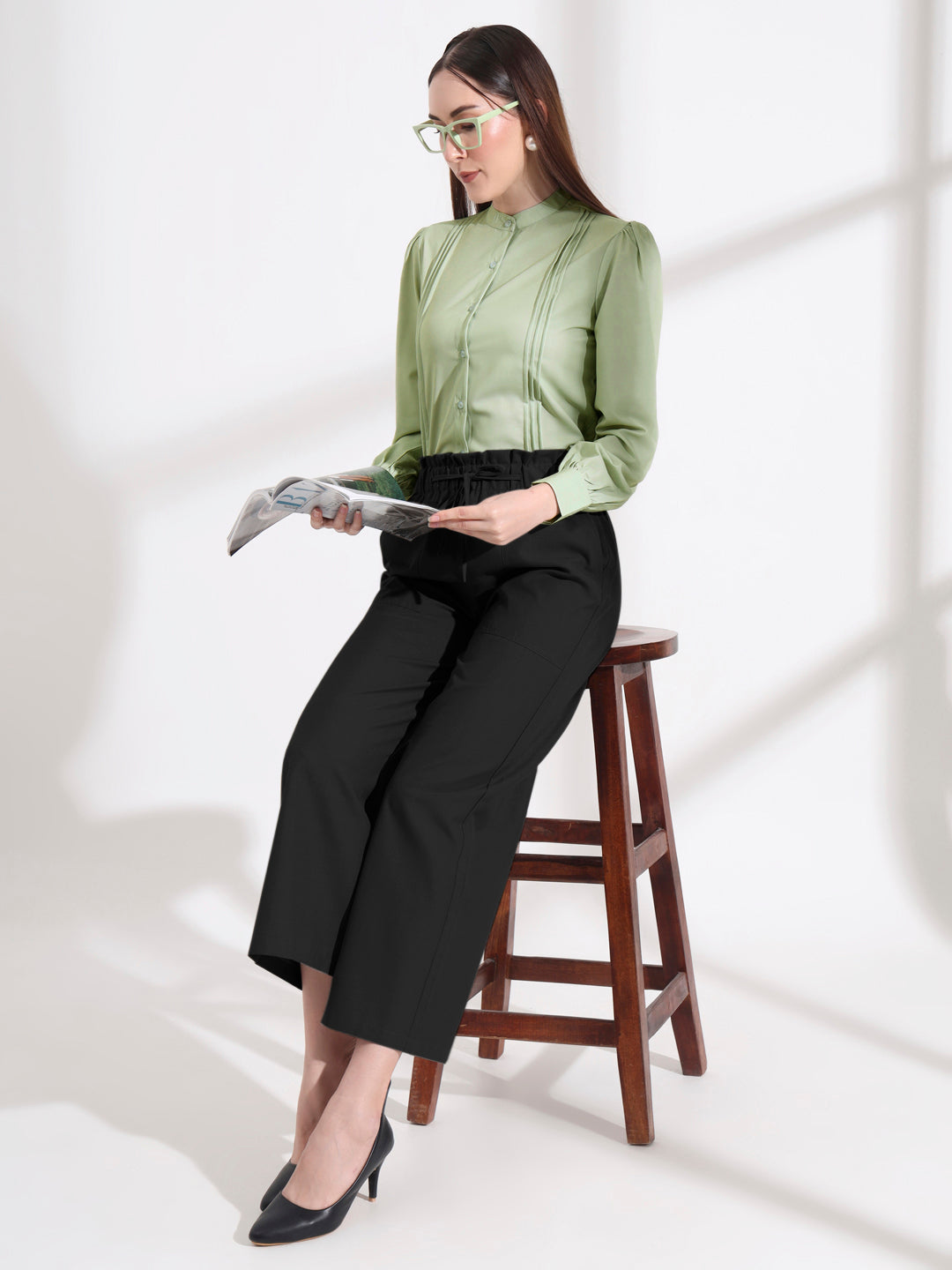 womens pleated formal shirts 4
