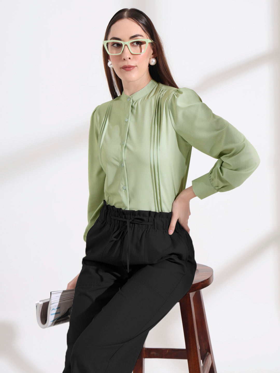 womens pleated formal shirts 4
