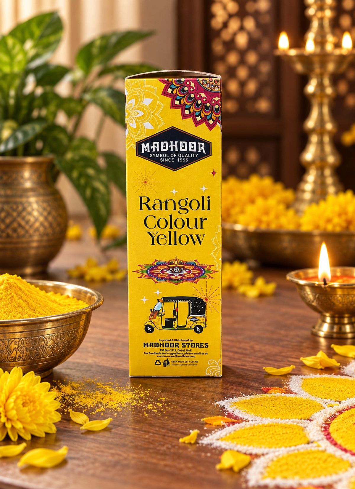 Rangoli Powder Yellow 250gm 1 Piece
