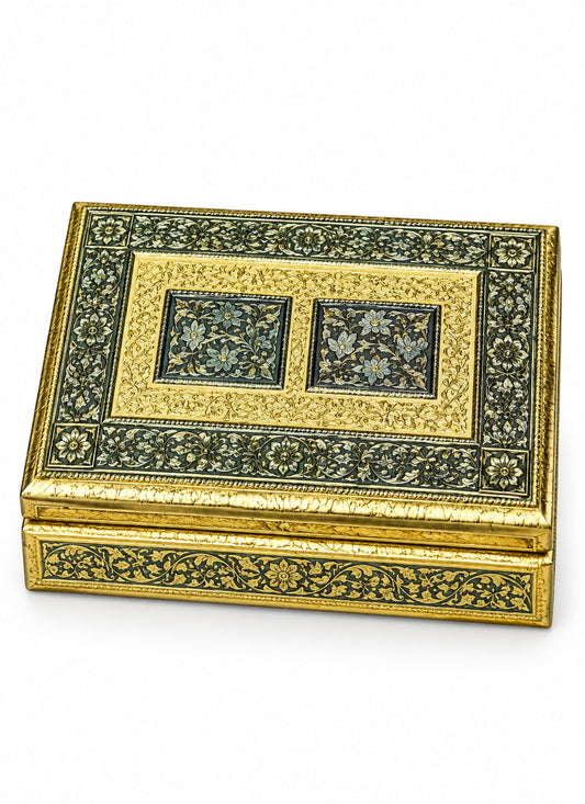 Gift Box Dual Panel Gold 7x9 1 Piece