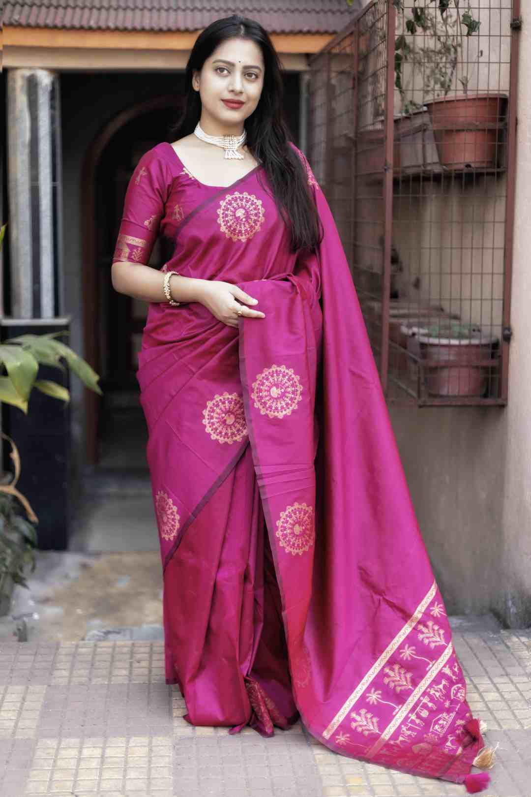 Soft Poly Silk saree with stylish prints