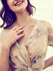 athena floral print chiffon fit flare dress