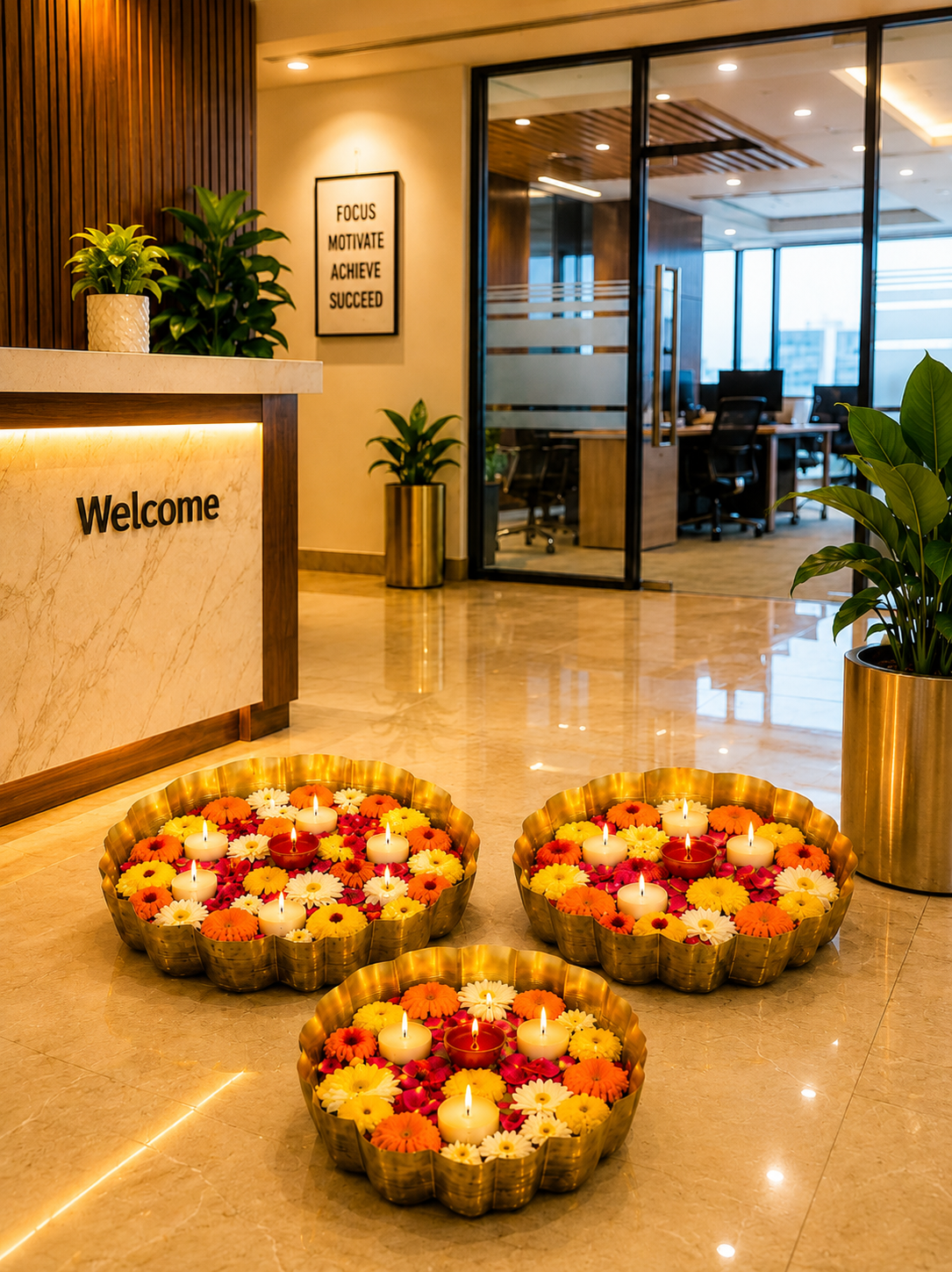premium decorative urli bowl set of 3 embossed hammered metal floating flower bowls antique gold finish for diyas candles pooja diwali weddings festivals home decor