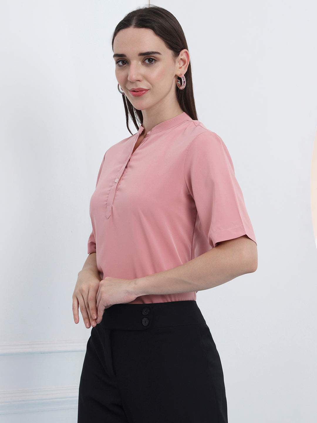 women high neck regular sleeve top 4