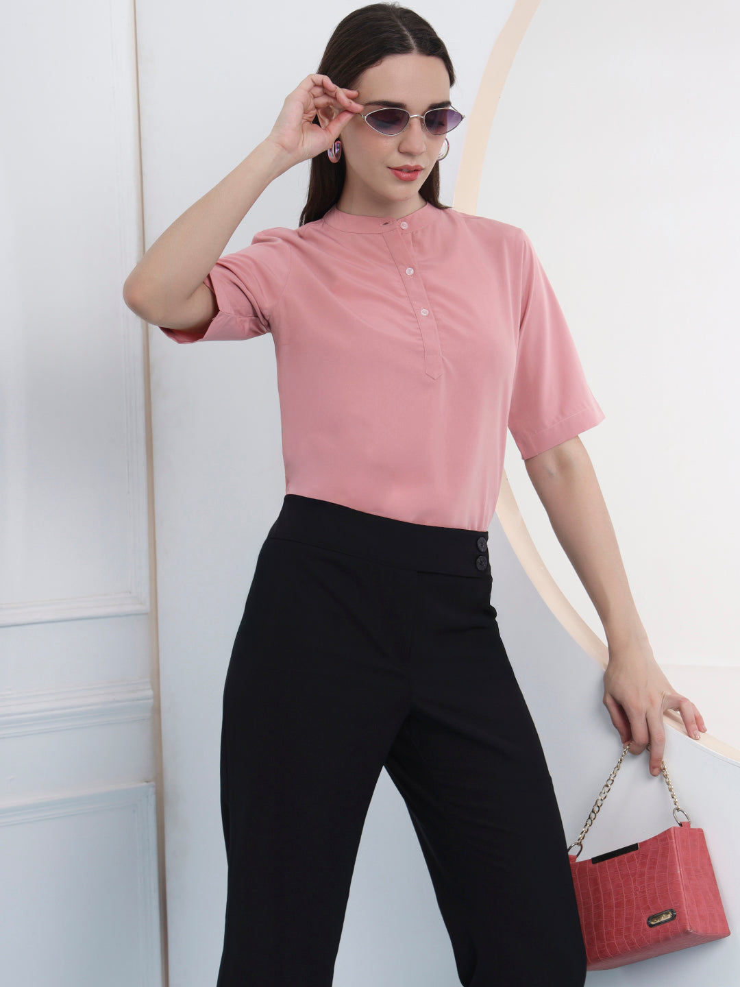 women high neck regular sleeve top 4