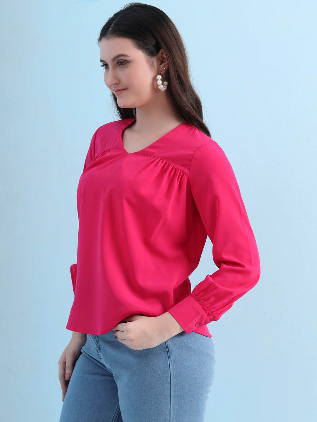 casual puff sleeves solid women top 5