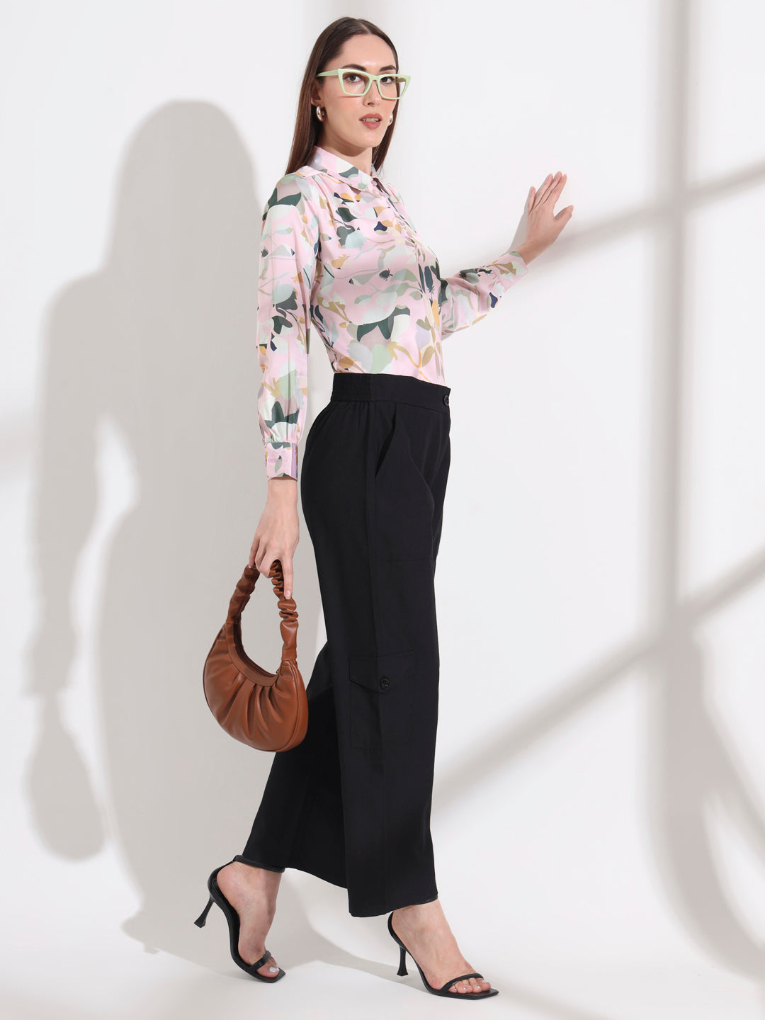 graceful floral printed slim fit formal shirt