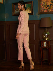 athena women pink solid co ords