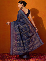 ساري نسائي قطني بنفسجي مطبوع عليه صورة مشاهير مع قطعة بلوزة