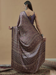 Women's Pure Crepe Printed Designer Saree With Blouse Piece