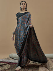 Women's Pure Crepe Printed Designer Saree With Blouse Piece