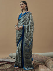 Women's Pure Crepe Printed Designer Saree With Blouse Piece