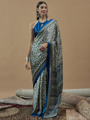 Women's Pure Crepe Printed Designer Saree With Blouse Piece