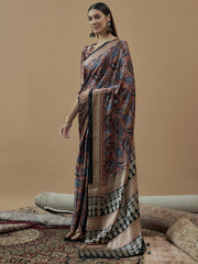 Women's Pure Crepe Printed Designer Saree With Blouse Piece