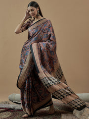 Women's Pure Crepe Printed Designer Saree With Blouse Piece
