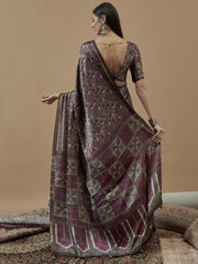Women's Pure Crepe Printed Designer Saree With Blouse Piece