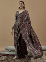 Women's Pure Crepe Printed Designer Saree With Blouse Piece