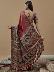 Women's Crepe Printed Designer Saree With Blouse Piece