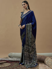 Women's Crepe Printed Designer Saree With Blouse Piece