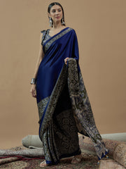 Women's Crepe Printed Designer Saree With Blouse Piece