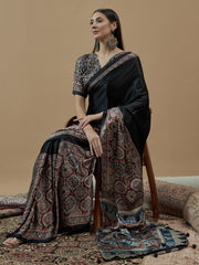 Women's Crepe Printed Designer Saree With Blouse Piece