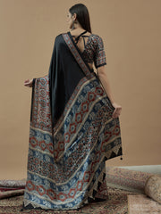 Women's Crepe Printed Designer Saree With Blouse Piece