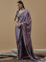 Women's Crepe Printed Designer Saree With Blouse Piece