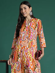 Multi Printed Straight Kurta Trousers set